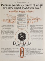 1925 Print Ad Budd Wheel Co Budd-Michelin All-Steel Wheels Detroit Philadelphia - £16.22 GBP