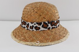 OBERON SAFARI STRAW HAT SZ L MENS LEOPARD PRINT BAND ANIMAL BLACK BROWN ... - £7.88 GBP