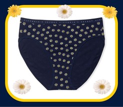 XXL  NOIR Navy Daisy Stretch Cotton Victorias Secret High-Leg Waist Brief Pantie - £8.64 GBP