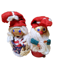 Wood Handcrafted Holline Denmark 4&quot; Man &amp; Woman Holiday Christmas Figures (2) - £15.69 GBP