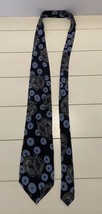 Blue Geometric Necktie 100% Imported Silk - £6.42 GBP