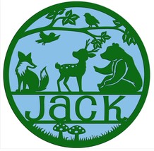 Woodland creatures personalized name plaque wall hanging sign – Customize this - £27.97 GBP