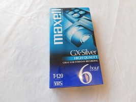 Maxell Video Cassette Tape GX-Silver High Quality 6 Hour in EP Mode T-120 VHS - £18.68 GBP