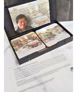 Ong Kim Seng Watercolor Coasters / Postcards Set Int&#39;l Enterprise Singap... - $47.52