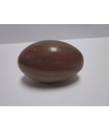 VINTAGE HAND CRAFTED BROWN QUARTZ MARBLE EGG PAPERWEIGHT - £7.98 GBP
