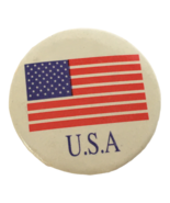 USA Flag Pin United States Pinback Patriotic Vintage U.S. Circle Button - £4.73 GBP