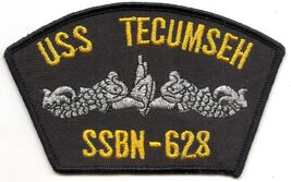 USN USS Tecumseh SSBN-628 With Surface Warfare Emblem Hat Patch - $4.00