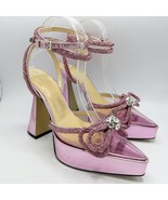 Mach &amp; Mach Double Bow Crystal Platform Pump Size EU 37 Metallic - $8,431.63 MXN