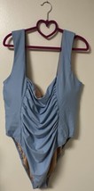 J Crew Womens Swimsuit 24 Ruched Squareneck One Piece Blue Mist BF179 NWT - £23.93 GBP