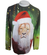 Lion Santa Claus Christmas T Shirt long sleeve sublimation allover print... - $19.79