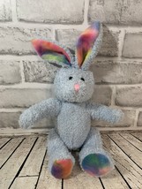 Emrad Creations small blue plush Easter bunny rabbit tie dye rainbow ears feet - £16.96 GBP