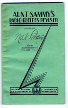 Aunt Sammy Radio Recipes Revised Nat Patton Congressman 7th District Texas 1931 - £19.49 GBP