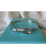 Tiffany &amp; Co. 18k Gold &amp; Sterling Silver Ridged Loop &amp; Eye Bangle Bracel... - £176.42 GBP