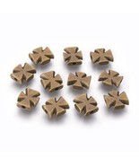 Metal Cross Beads Antiqued Bronze Christian Religious Jewelry Spacer 12m... - $3.95