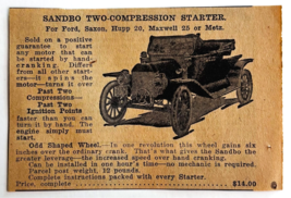 1917 Sandbo Two Compression Starter Advertisement Chas Miller Automobili... - $19.99