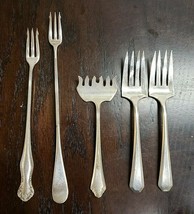 Vintage Antique Lot of 5 Silver Plate Fork Servers Early 1900s Era WM Rogers etc - £23.34 GBP