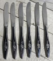 Oneida LASTING ROSE Knife Deluxe Stainless Flatware Used 6 Knives - $39.59