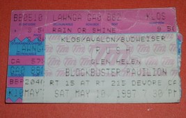 Rush Geddy Lee Concert Ticket Stub Vintage 1997 Glen Helen Blockbuster Pavilion - £23.64 GBP