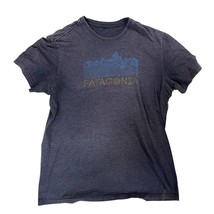 Men&#39;s Patagonia Logo Blue Tee T-Shirt Sz M Organic Cotton - $19.79