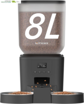 Automatic Cat Feeder for 2 Cats - 8L/34 Cups Large Capacity Auto Cat Foo... - $192.05