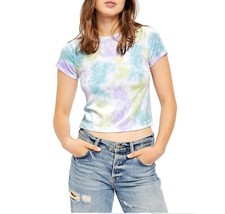 Free People Womens XL Cloud Combo Pastel Textured T Shirt Crop Top NWT CH27 - $28.41