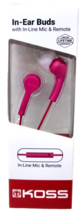New KOSS In-Ear Buds w/ In-Line Mic  KEB9ip  Noise Isolating - Pink - £7.58 GBP