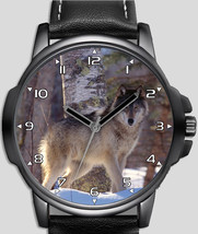 Beautiful Gray Wolf Hunting Prey Unique Unisex Beautiful Wrist Watch UK FAST - $54.00