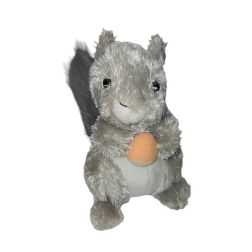 Wishpets Plush Squirrel Sasha Nut Gray Stuffed Sitting #82020 2002 7" - $9.91