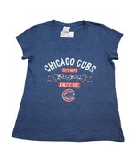 5TH Ocean Shirt Womens L Blue Chicago Cubs Short Sleeve VNeck Knit Casua... - £14.70 GBP