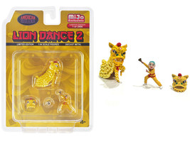 Lion Dance 2 4 piece Diecast Figure Set 1 Figures 1 Lion 2 Accessories Limited E - £18.75 GBP
