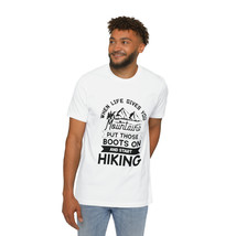 USA-Made Unisex Short-Sleeve Hiking Jersey T-Shirt: &quot;Put on Those Boots&quot; - £21.82 GBP+