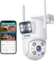 Somviku 【Dual Lens Linkage】 6Mp Ptz Security Camera Outdoor,, Way Audio. - $47.95