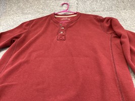 Eddie Bauer Shirt Mens Large Outdoors Thermal Waffle Warm Cotton Maroon - $11.87