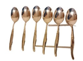 (6) Place Oval Soup Spoons Oneida LA ROSE WM A Rogers Premier Stainless - $20.00