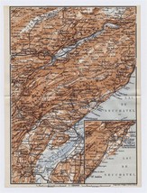 1911 Antique Map Of Vicinity Of YVERDON-LES-BAINS Fleurier Grandson Switzerland - £17.09 GBP