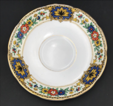 Vintage Balmoral China England Colorful Floral Saucer w/ Gold Rim 5.5&quot; Dia - £7.31 GBP