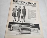 Royal Touch Typewriters Three Women in Work Attire Vintage Print Ad 1965 - £4.76 GBP