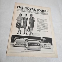 Royal Touch Typewriters Three Women in Work Attire Vintage Print Ad 1965 - £4.70 GBP