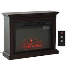 31 inch Dark Brown Electric Fireplace Heater Dimmable Flame Effect and Mantel w/ - $528.99