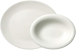 Wedgwood Vera Wang Perfect White Platter 11&quot; &amp; Bowl Serving Set 2 PC Oval NEW - £62.48 GBP
