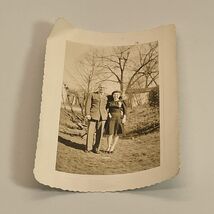 Vintage WW2 Military Couple Photograph Photo OOAK Military Militaria KG JD - $7.92