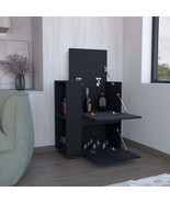 Tully Bar Cart: 2 Doors, 2 Shelves, Black - $326.32 CAD