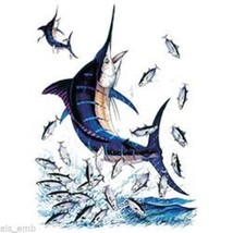 Blue Marlin Fishing HEAT PRESS TRANSFER PRINT for T Shirt Sweatshirt Fab... - £5.18 GBP