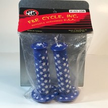 Vintage New NIB BMX Handle Grips Blue w/ Embossed White Stars F&amp;R Cycle Unopened - £14.65 GBP