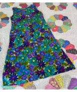 Vintage Evelyn Margolis Hawaii Hawaiian Bright Floral Midi  Dress 8-10 - $105.48 CAD