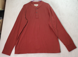 Eddie Bauer Shirt Mens Tall XL Rust 100% Cotton Long Raglan Sleeve Henley Neck - £23.16 GBP