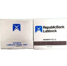 Republican Bank Lubbock Vintage Matchbook Texas Unstruck Lot Of 2 E78A - $19.99