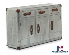 NauticalMart Aviator 3 Door Sideboard End Table Home Decor - £1,304.56 GBP