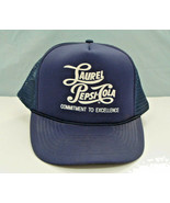 Vintage old script Pepsi cola mesh trucker hat snapback Laurel factory PA - €34,38 EUR