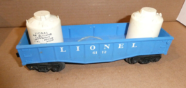 Vintage O Scale Blue 6112 Gondola Car with 2 Cannisters 8&quot; Long - £14.74 GBP